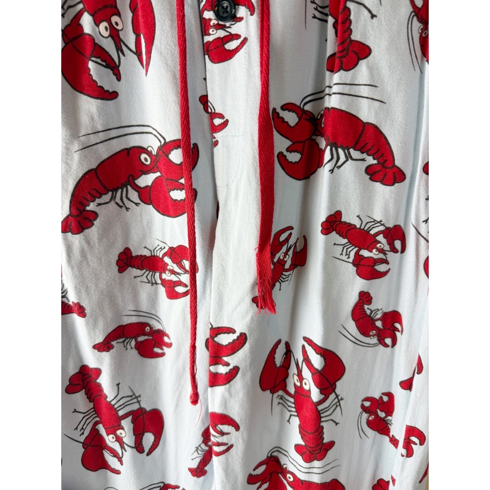 Lazy One Lobster Print Pajama Pants Blue Red Cotton Lounge Bottoms Womens Medium - Picture 5 of 5
